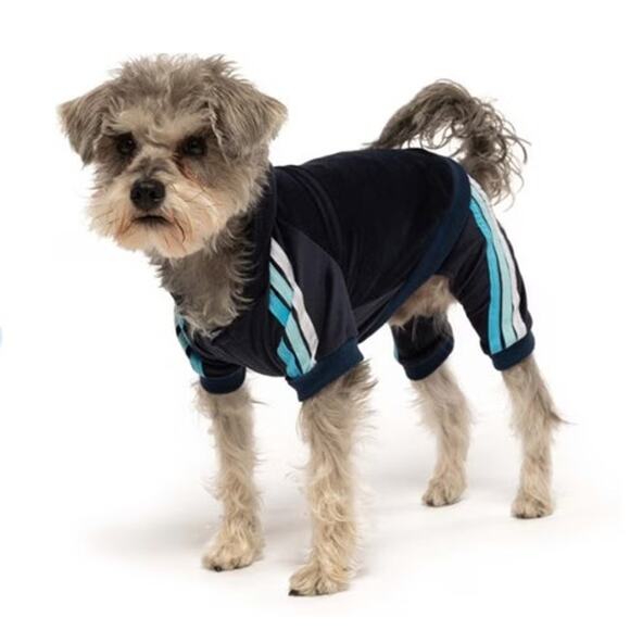 FabDog Navy Blue Striped Imitation Tracksuit Pet Clothing - Picture 1 of 3